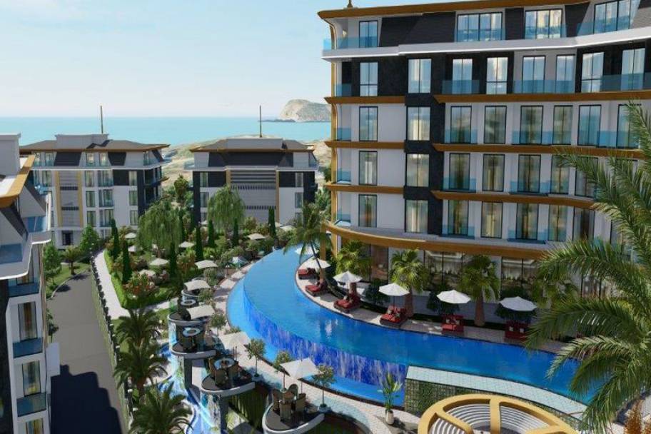 Eksklusiv residens i Kestel med havutsikt og luksuriøs resort-stil