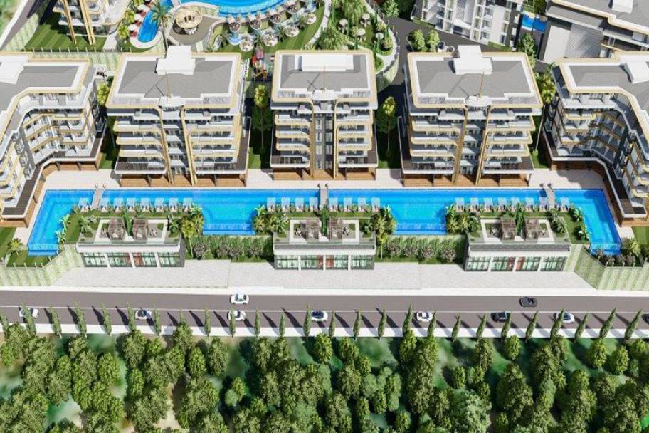 Eksklusiv residens i Kestel med havutsikt og luksuriøs resort-stil