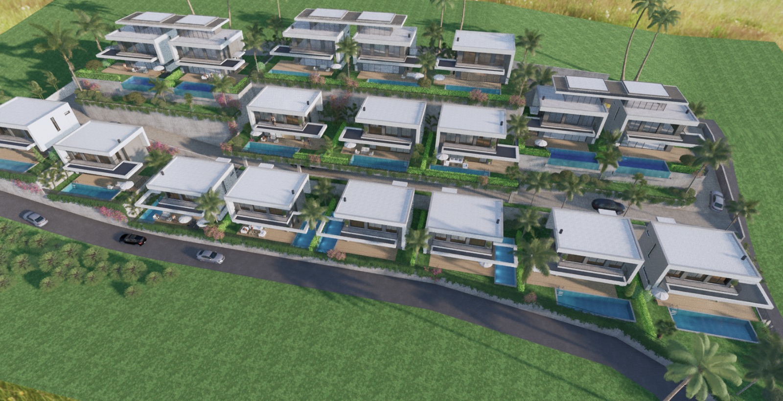 Eksklusive topvillaer i Kargicak med private pools og betagende havudsigt