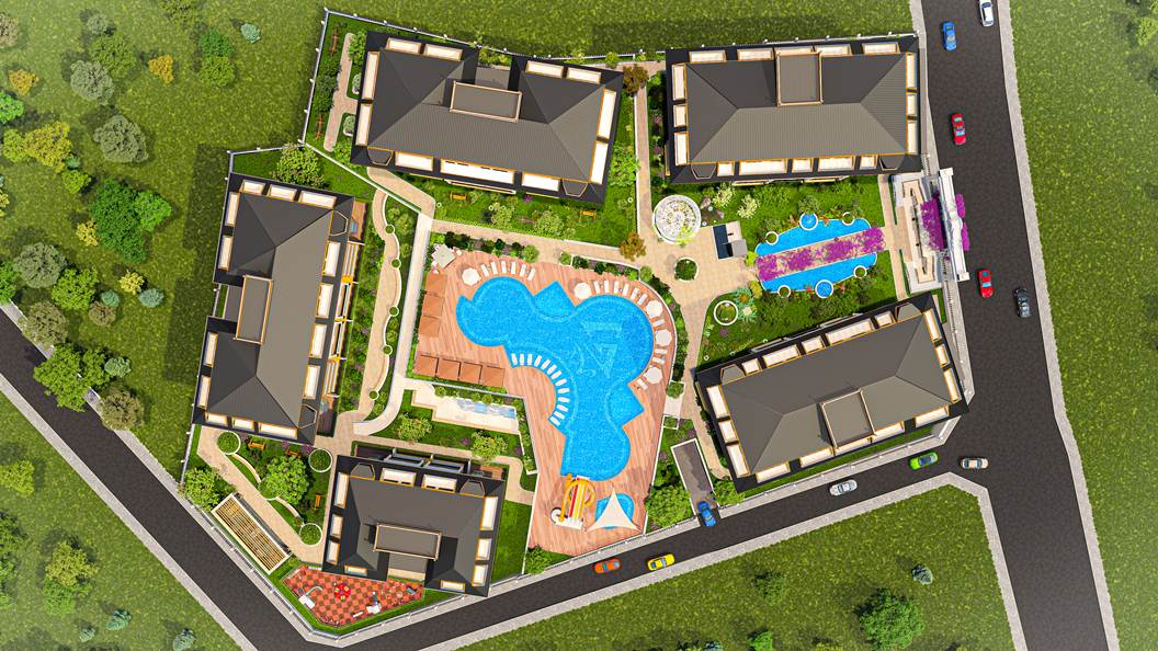 Eksklusive resort-lejligheder til salg i hjertet af Oba, Alanya