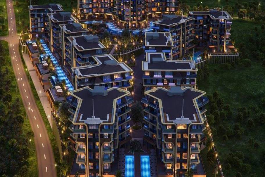 Eksklusiv residens i Kestel med havutsikt og luksuriøs resort-stil