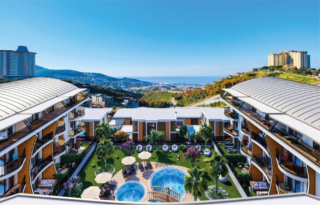 Appartements Duplex et Villas Privées d'Architecte avec Vue Mer à Kargıcak, Alanya