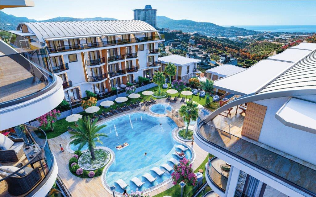 Appartements Duplex et Villas Privées d'Architecte avec Vue Mer à Kargıcak, Alanya