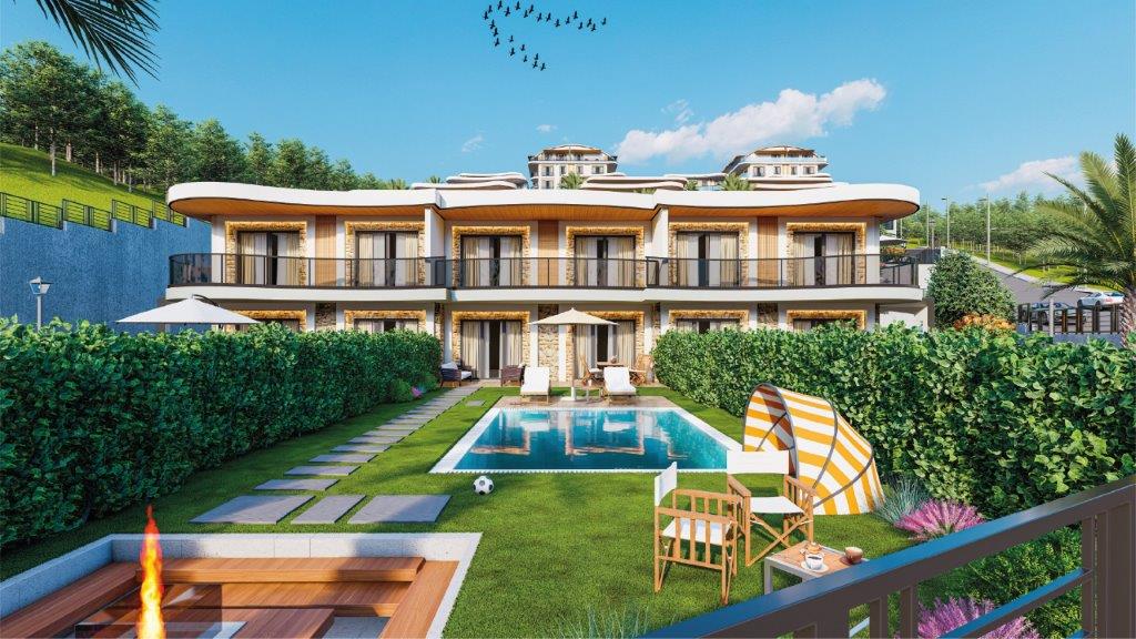 Appartements Duplex et Villas Privées d'Architecte avec Vue Mer à Kargıcak, Alanya