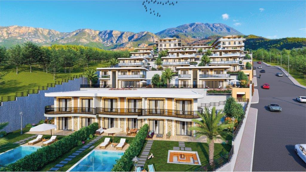 Appartements Duplex et Villas Privées d'Architecte avec Vue Mer à Kargıcak, Alanya