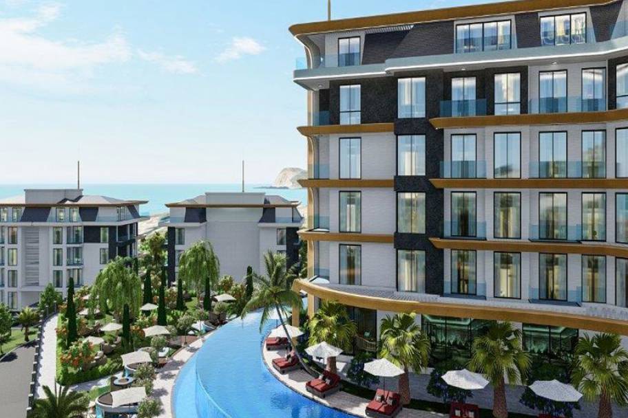 Eksklusiv residens i Kestel med havutsikt og luksuriøs resort-stil