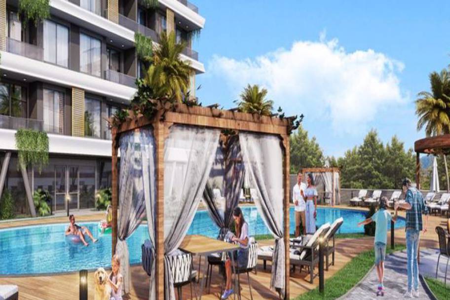 Аланияның өркендеген Демирташ ауданындағы теңіз көріністі жаңа пәтерлер мен дуплекстер