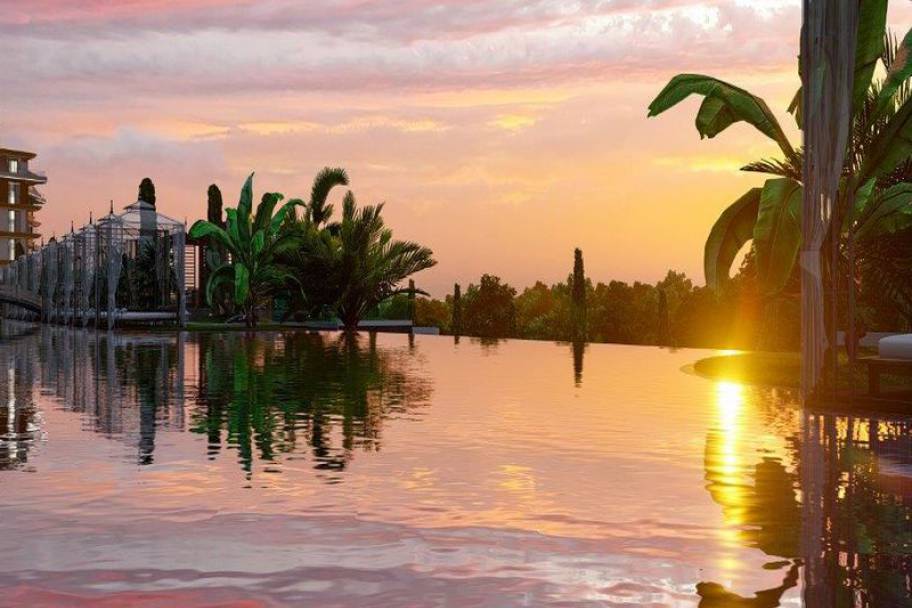 Eksklusiv residens i Kestel med havutsikt og luksuriøs resort-stil