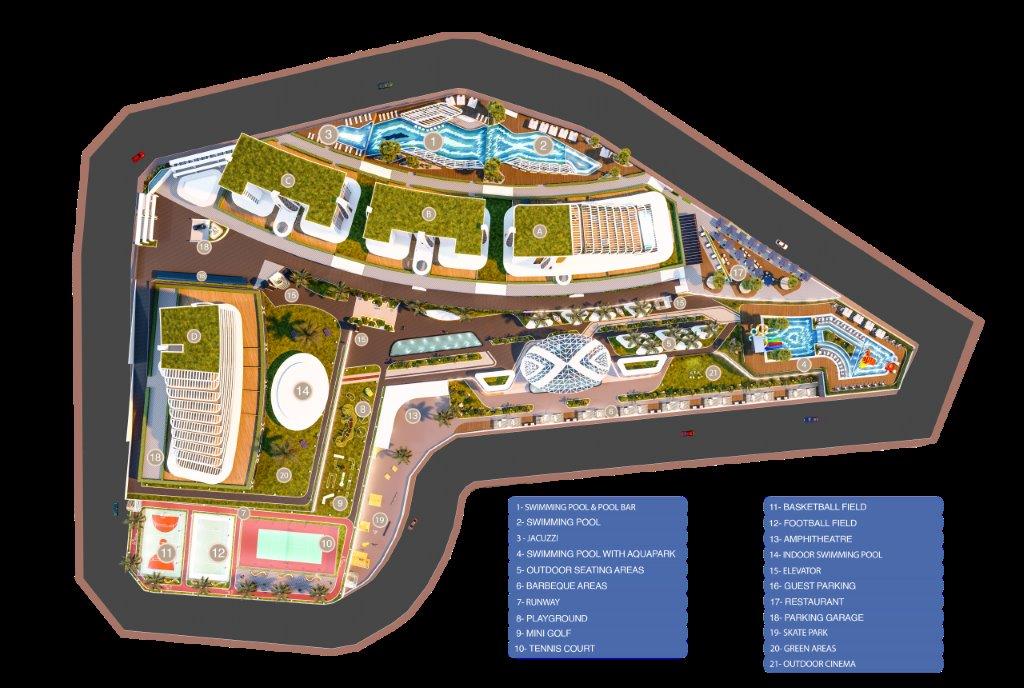 Førsteklasses Resort-Lejligheder og Duplexer i Kargicaks Bakker