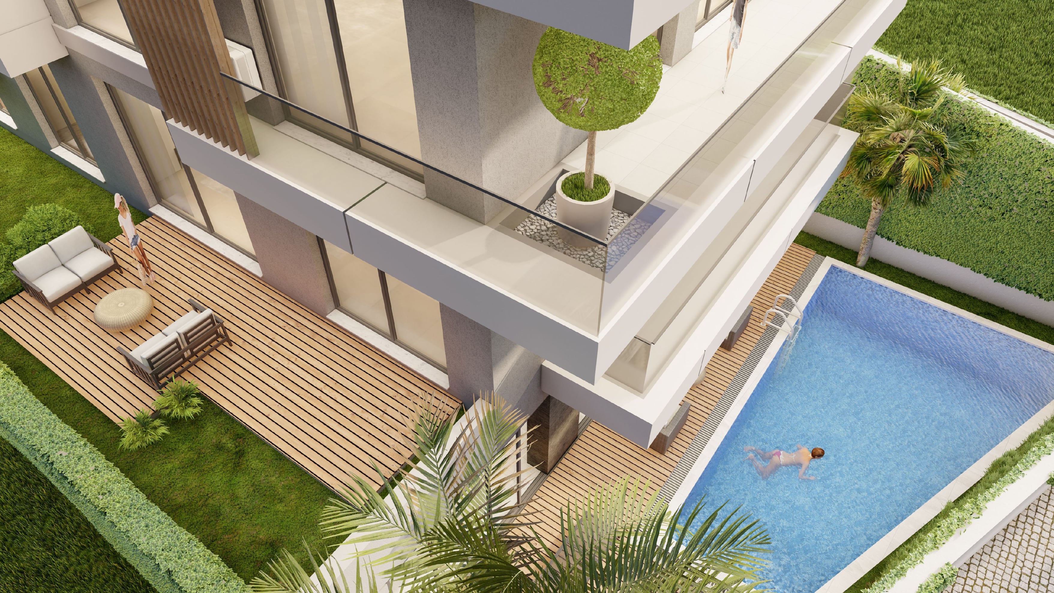 En modern kustlägenhet i Alanya, ett stenkast från havet